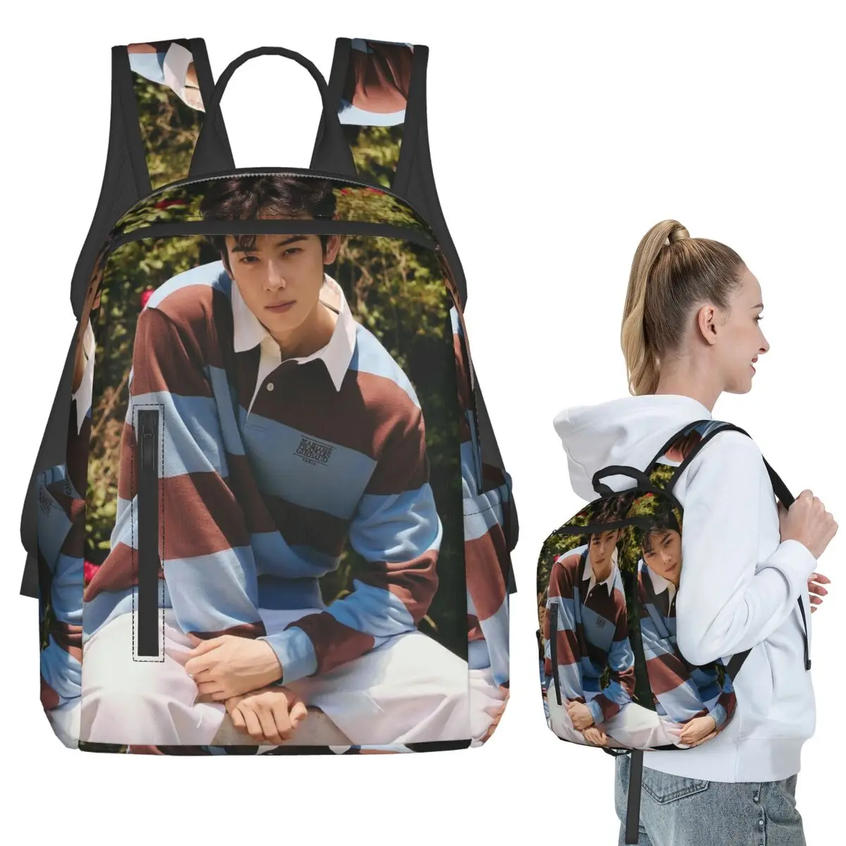 Cha Eun Woo Korean Actor Backpack Student BookBag Kids School Bag Laptop Shoulder Bags Men Women
Cha Eun Woo Korean Actor Backpack Student BookBag Kids School Bag Laptop Shoulder Bags Men Women
