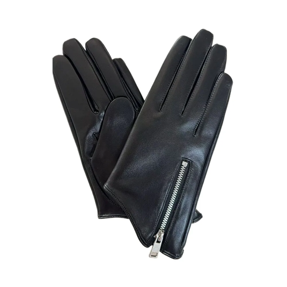 New Spring Women Genuine Leather Gloves Short Wrist Zip Sheepskin Gloves Outdoor Cycling Driving Silk Lining Touchscreen Black
New Spring Women Genuine Leather Gloves Short Wrist Zip Sheepskin Gloves Outdoor Cycling Driving Silk Lining Touchscreen Black