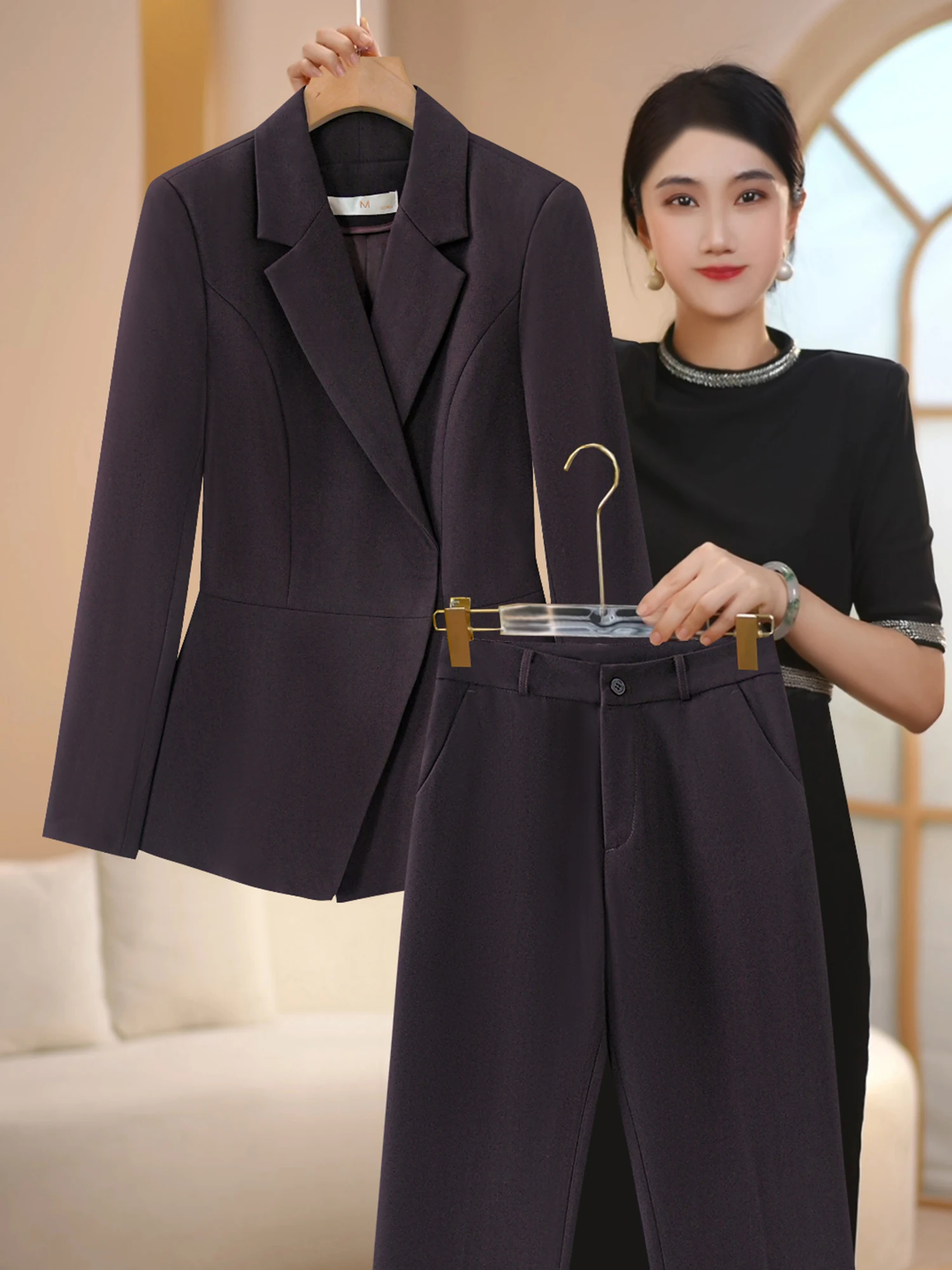 Fall Season Women's Wine Red Suit Jaet Hepburn Sle Ele Lady High End Feel Commute Casual Busin Interview
Fall Season Women's Wine Red Suit Jaet Hepburn Sle Ele Lady High End Feel Commute Casual Busin Interview
