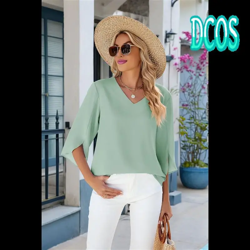 DCOS-Women Blouses Dressy Casual 1/2 Sleeve Tops Business Work Chiffon Office V Neck Shirts
DCOS-Women Blouses Dressy Casual 1/2 Sleeve Tops Business Work Chiffon Office V Neck Shirts