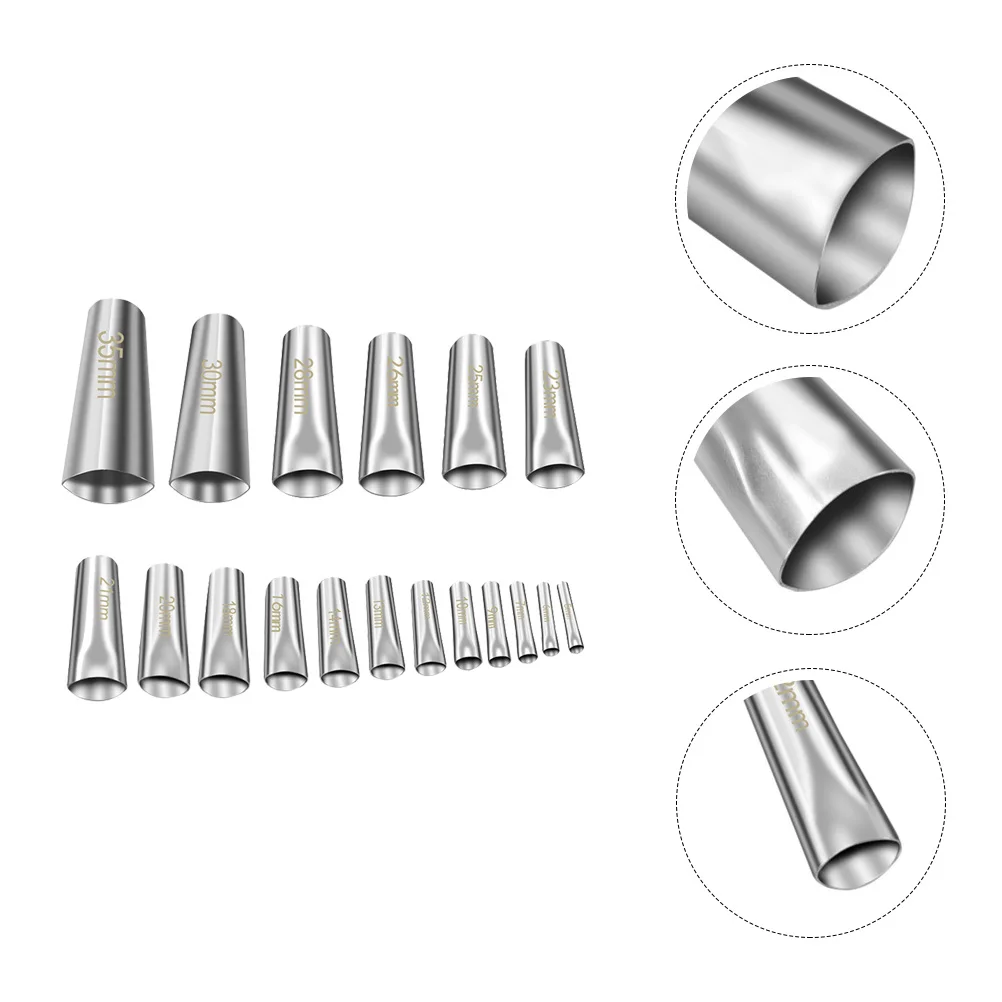 18 Pcs Stainless Steel Nozzle Set Durable Caulk Applicator Sealant Tips Reusable Glue Shooter Tool Thermal Conductivity Kitchen 
18 Pcs Stainless Steel Nozzle Set Durable Caulk Applicator Sealant Tips Reusable Glue Shooter Tool Thermal Conductivity Kitchen