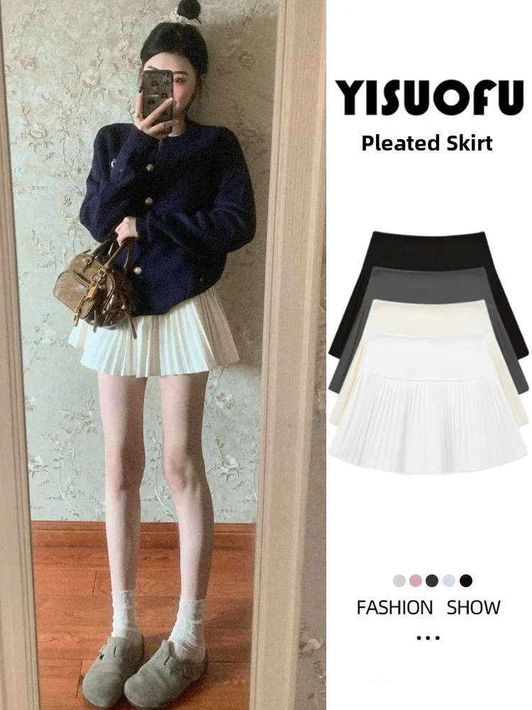 Юбка А-силуэта с высокой талией, женская, в корейском стиле, плиссированная, белая, для стройности, весна-осень, новинка
Юбка А-силуэта с высокой талией, женская, в корейском стиле, плиссированная, белая, для стройности, весна-осень, новинка