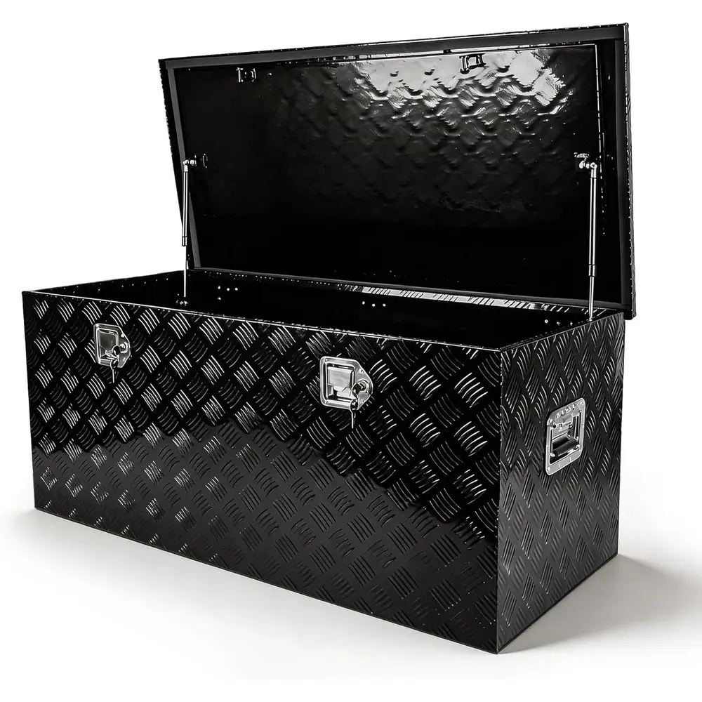48 Large Truck Bed Tool Box - 19.5 x 17.5 Black 5-Bar Tread, Dual Lock Chest with Side Handles
48 Large Truck Bed Tool Box - 19.5 x 17.5 Black 5-Bar Tread, Dual Lock Chest with Side Handles