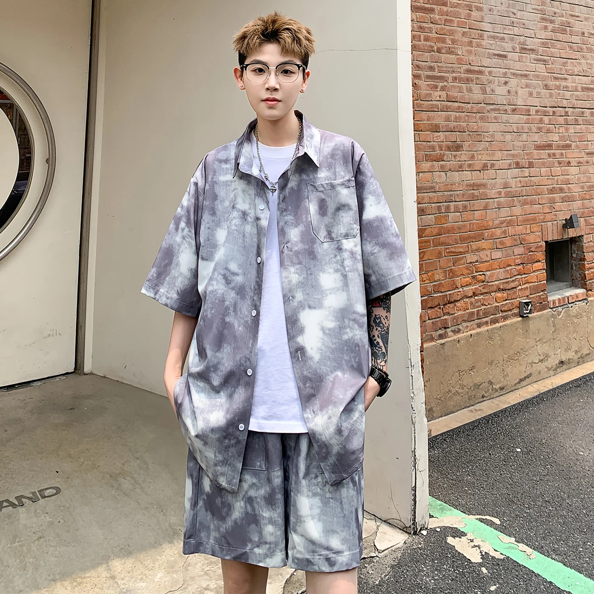2026 Summer New Style Men's American Tie-Dye Printed Cool-Feel Short-Sleeved Shirt Lightweight Set
2026 Summer New Style Men's American Tie-Dye Printed Cool-Feel Short-Sleeved Shirt Lightweight Set