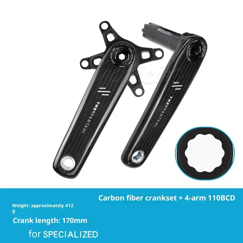 Road bike carbon fiber for specialized BCD110 4hole 170mm crankset 10-12speed
Road bike carbon fiber for specialized BCD110 4hole 170mm crankset 10-12speed