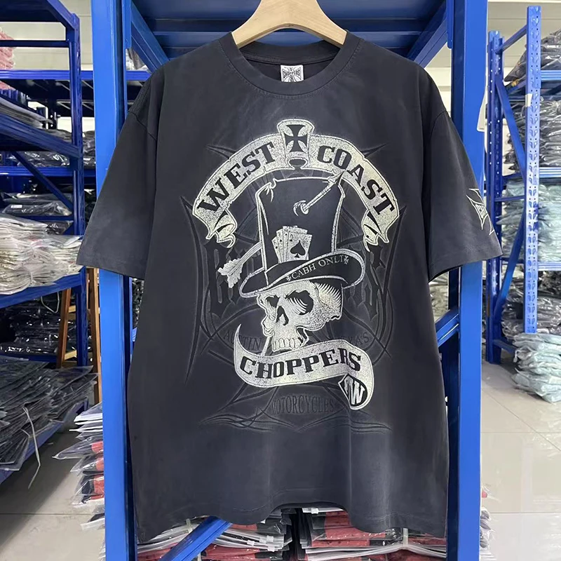 West Coast Choppers Skull Print Short Sleeve T-shirt Unisex Couples Washed Vintage Tee 2026ss New Style Real Photo
West Coast Choppers Skull Print Short Sleeve T-shirt Unisex Couples Washed Vintage Tee 2026ss New Style Real Photo