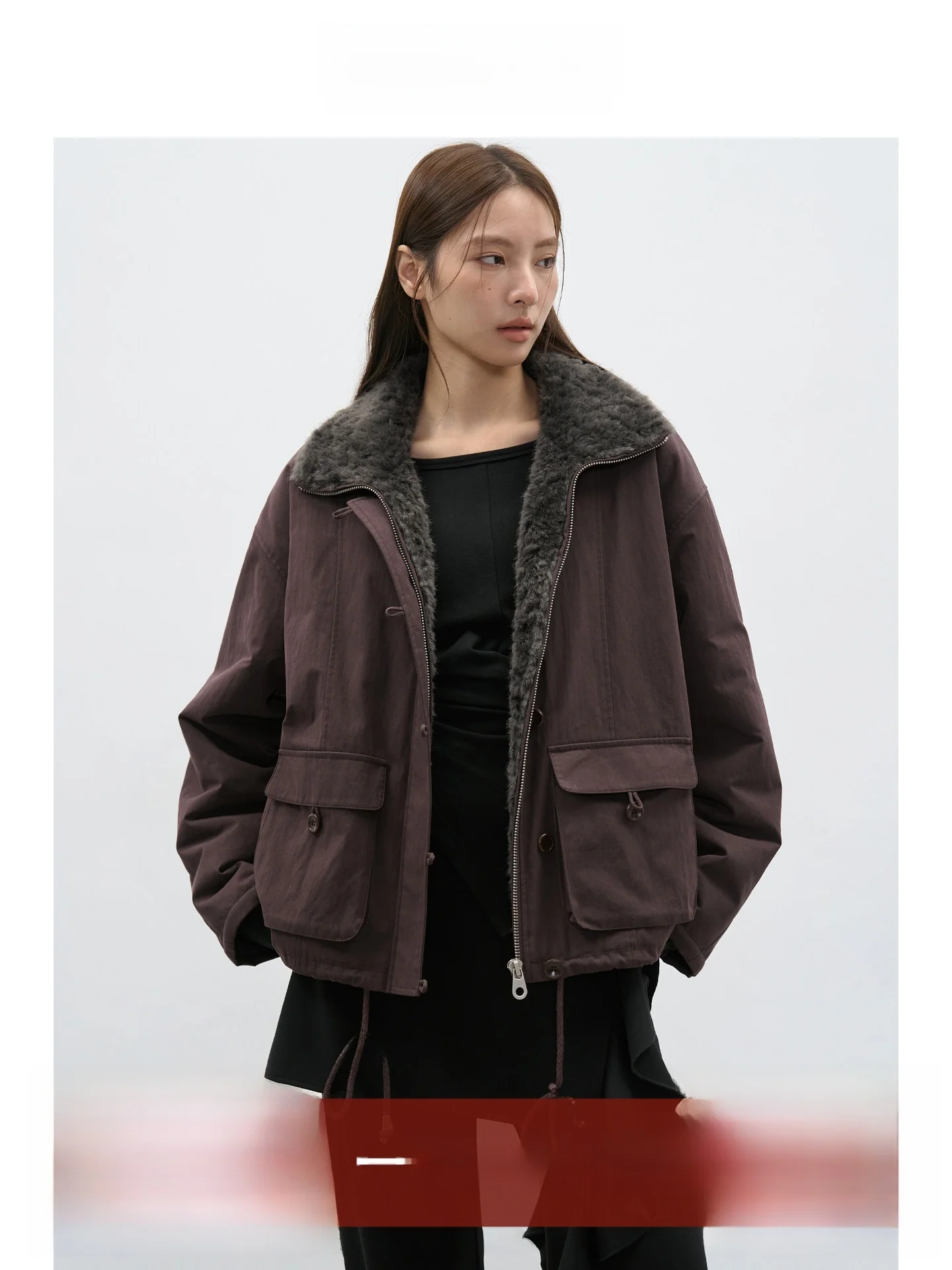 EIGHTHMONTH Women's Thiened Fce Lined Jaet Winter New Loose Slimming Warm Coat Casual Sle Dstring for Ladies
EIGHTHMONTH Women's Thiened Fce Lined Jaet Winter New Loose Slimming Warm Coat Casual Sle Dstring for Ladies