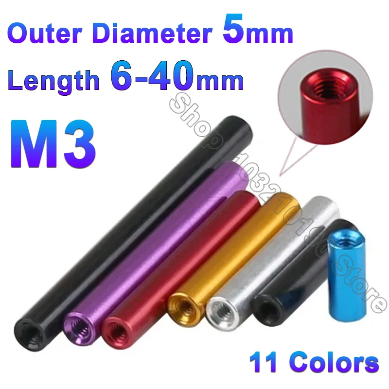 1Pc Aluminum Spacer M3*10/20/25/30/35/40mm Anodized Colourful Aluminum Rods Round Standoff Coupling Column for RC Multirotors
1Pc Aluminum Spacer M3*10/20/25/30/35/40mm Anodized Colourful Aluminum Rods Round Standoff Coupling Column for RC Multirotors
