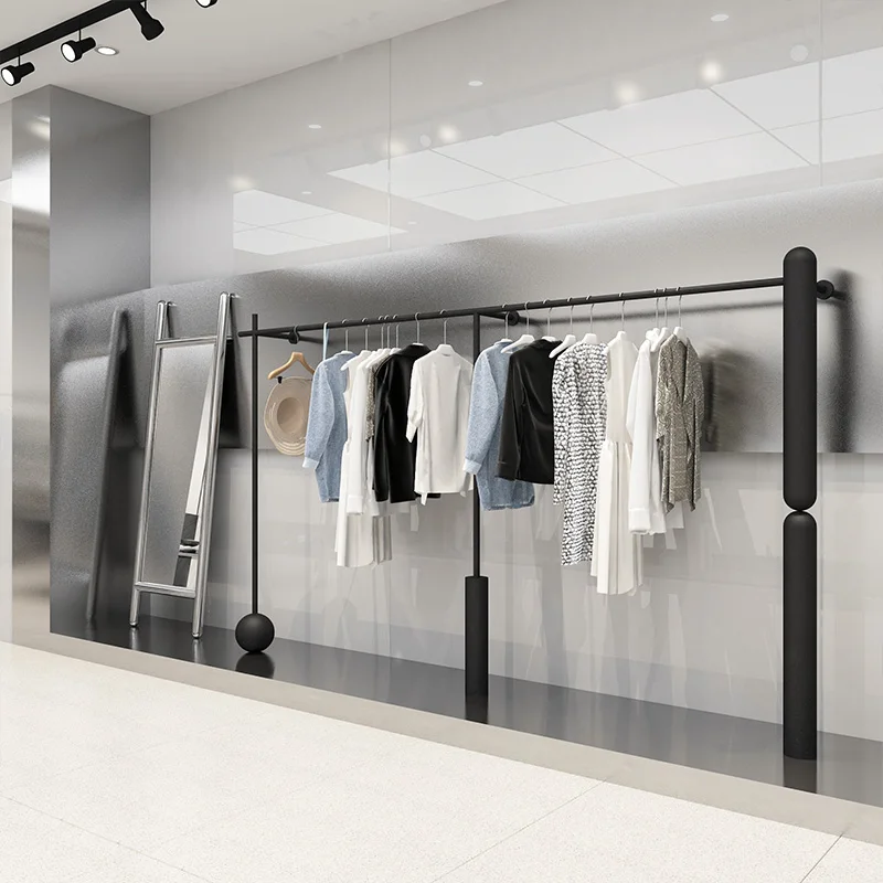 Custom. Clothing Store Display Stand Black Bold Column Floor-Standing Zhongdao Clothes Rack Unisex Wear Store Wall Display Shelf
Custom. Clothing Store Display Stand Black Bold Column Floor-Standing Zhongdao Clothes Rack Unisex Wear Store Wall Display Shelf