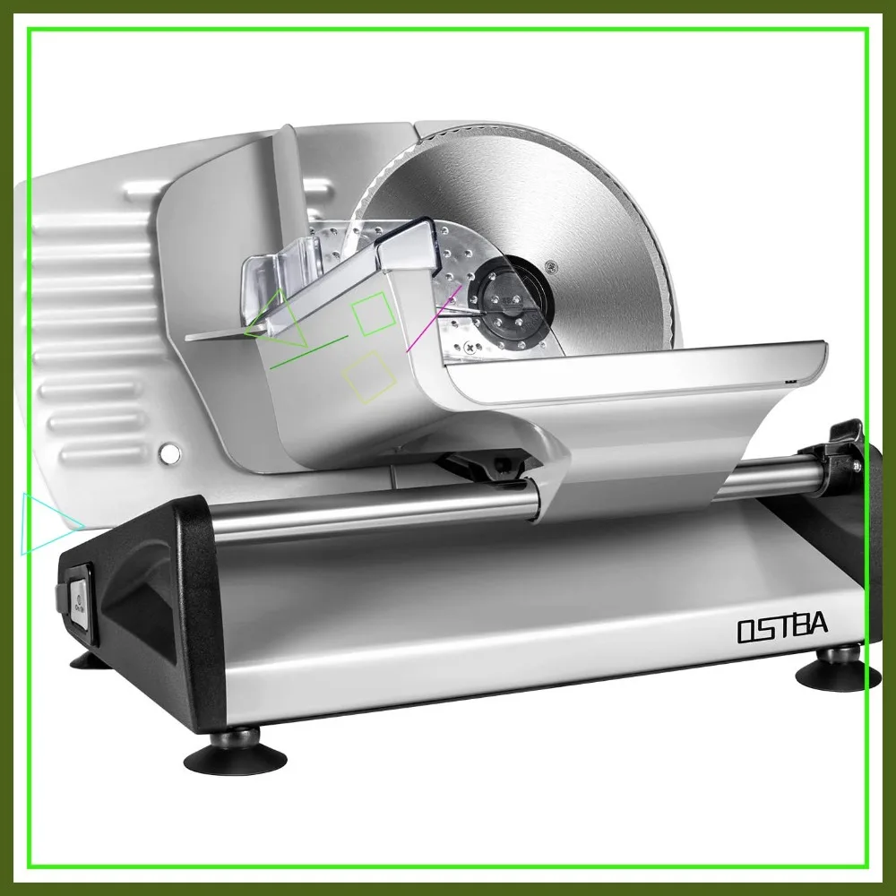 Электрическая слайсер-машина для нарезки продуктов с защитой от детей, съемным лезвием из нержавеющей стали, регулируемой толщиной нарезки для мяса, сыра, хлеба
Электрическая слайсер-машина для нарезки продуктов с защитой от детей, съемным лезвием из нержавеющей стали, регулируемой толщиной нарезки для мяса, сыра, хлеба