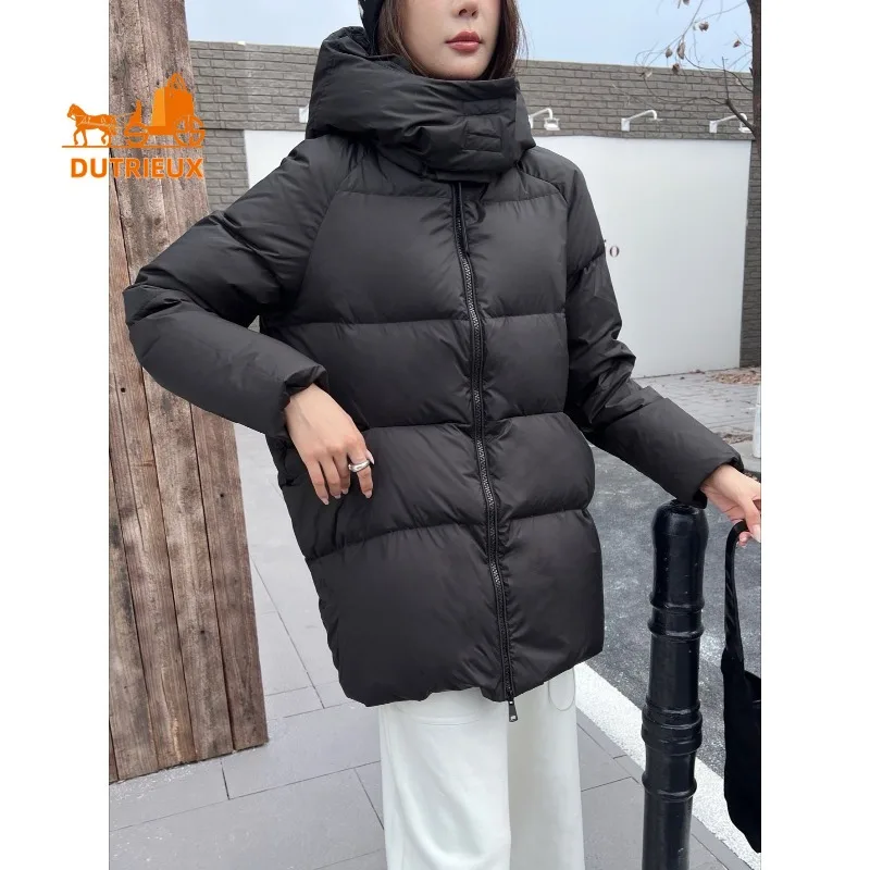 Winter Women Stand-up Collar Hooded Mid-length Down Jacket, 90%Grey Goose Down, Warm and Durable, Fashion Elegant Coat for Women
Winter Women Stand-up Collar Hooded Mid-length Down Jacket, 90%Grey Goose Down, Warm and Durable, Fashion Elegant Coat for Women