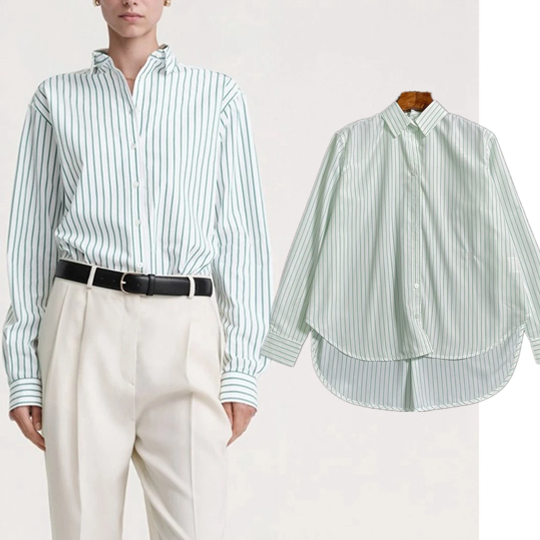 Maxdutti Spring 2024 Casual Loose Fit Minimalist Nordic Striped Shirt Women Cotton Long Sleeved Somen's Shirt Blouse
Maxdutti Spring 2024 Casual Loose Fit Minimalist Nordic Striped Shirt Women Cotton Long Sleeved Somen's Shirt Blouse