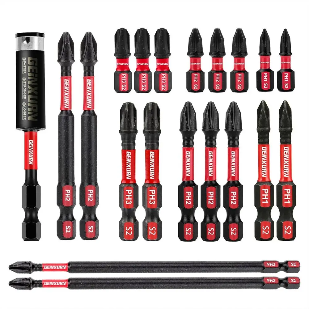Phillips Insert Driver Bits Set PH1/PH2/PH3, 19-Piece Screwdriver Bit Kit with Bit Holder
Phillips Insert Driver Bits Set PH1/PH2/PH3, 19-Piece Screwdriver Bit Kit with Bit Holder