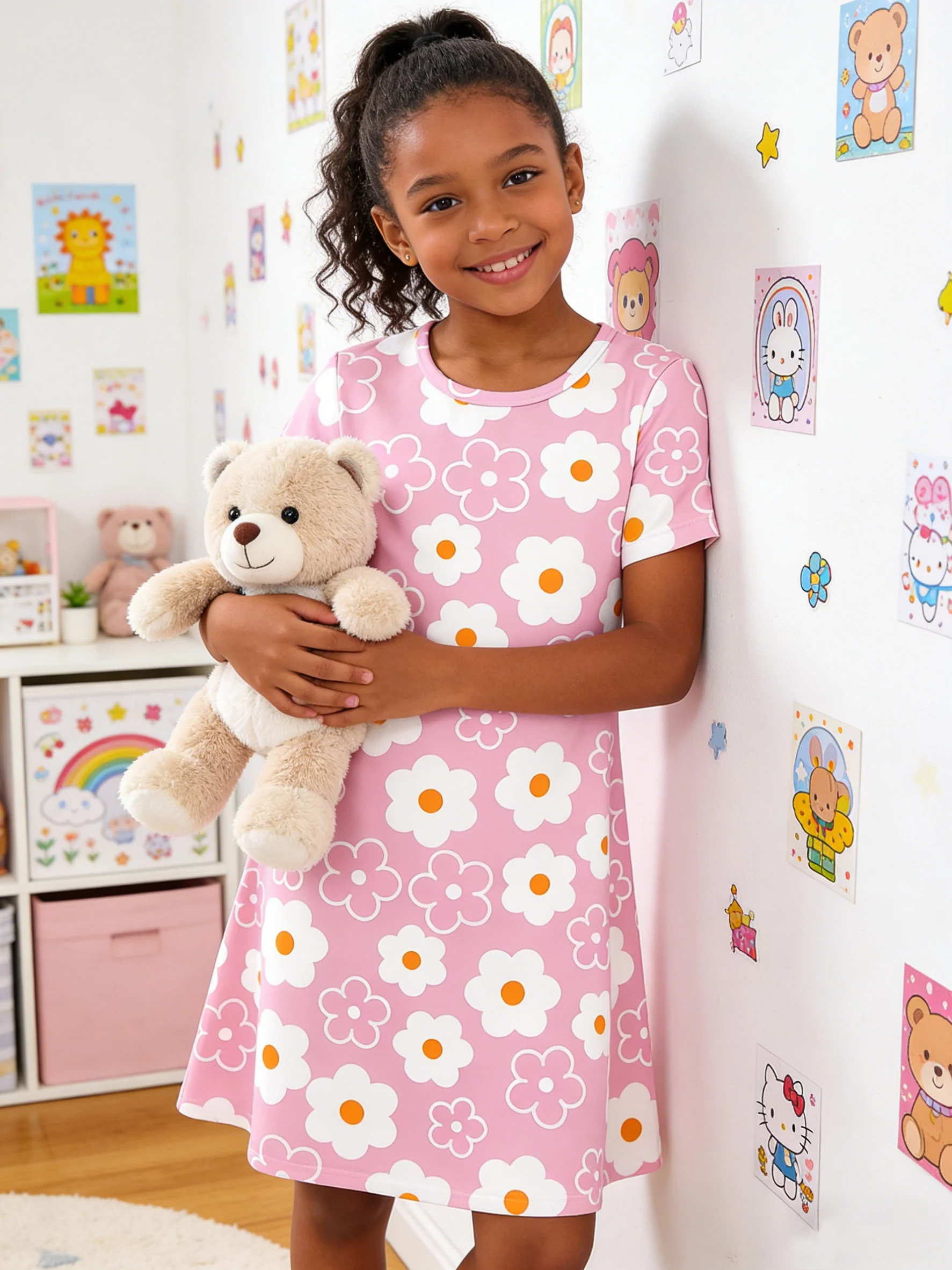 2026 Girls Pink Bottom White Orange Heart Small Flower Print Short Sleeve Dress
2026 Girls Pink Bottom White Orange Heart Small Flower Print Short Sleeve Dress