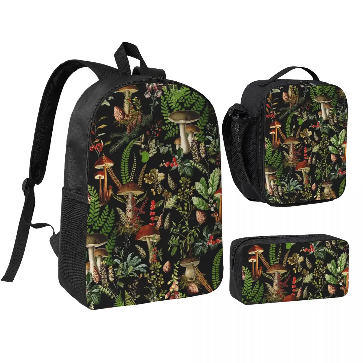 Vintage Midnight Mushrooms Forest Pattern Backpack BookBag School Bag Computer Shoulder Bags 3ps Insulated Lunch Bag Pencil Case
Vintage Midnight Mushrooms Forest Pattern Backpack BookBag School Bag Computer Shoulder Bags 3ps Insulated Lunch Bag Pencil Case