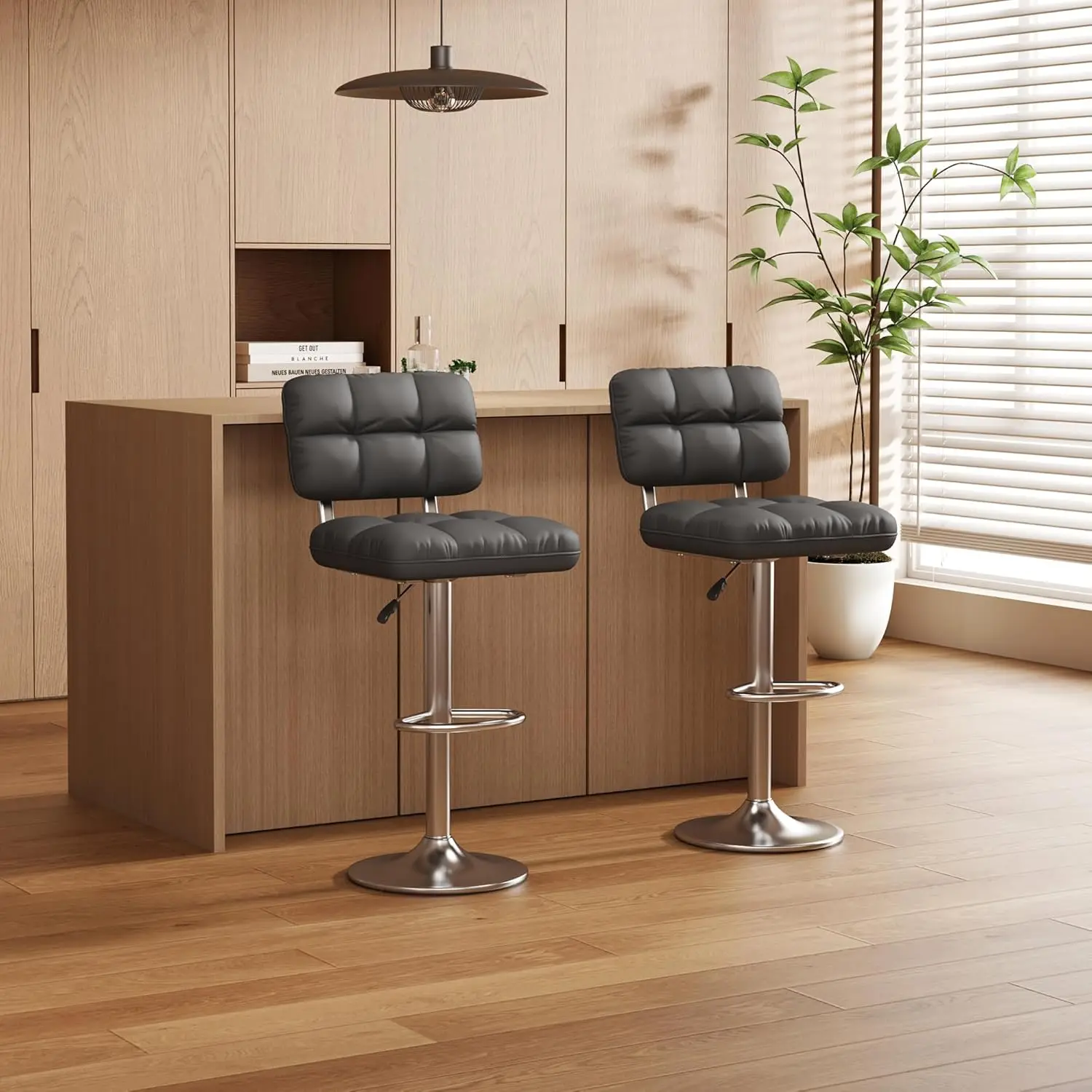 Набор из 2 барных стульев с мягкой обивкой, регулируемой высотой, поворотные, для барной стойки/кухни, с спинкой, на заказ
Набор из 2 барных стульев с мягкой обивкой, регулируемой высотой, поворотные, для барной стойки/кухни, с спинкой, на заказ