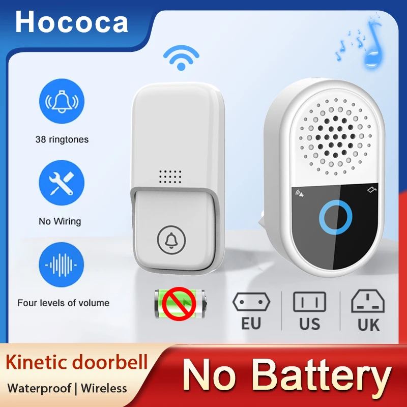 Мини-батарея на большие расстояния, без автономный умный музыкальный дверной звонок, беспроводной домашний водонепроницаемый дверной звонок с кинетической энергией большого объема
Мини-батарея на большие расстояния, без автономный умный музыкальный дверной звонок, беспроводной домашний водонепроницаемый дверной звонок с кинетической энергией большого объема