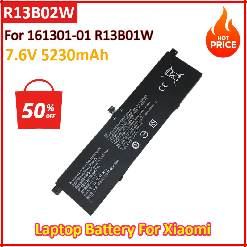 NEW 39WH 5230mAh R13B01W R13B02W Laptop Battery For Xiaomi Mi Air 13.3 inch Series Batteries Fast Shipping In Stock
NEW 39WH 5230mAh R13B01W R13B02W Laptop Battery For Xiaomi Mi Air 13.3 inch Series Batteries Fast Shipping In Stock
