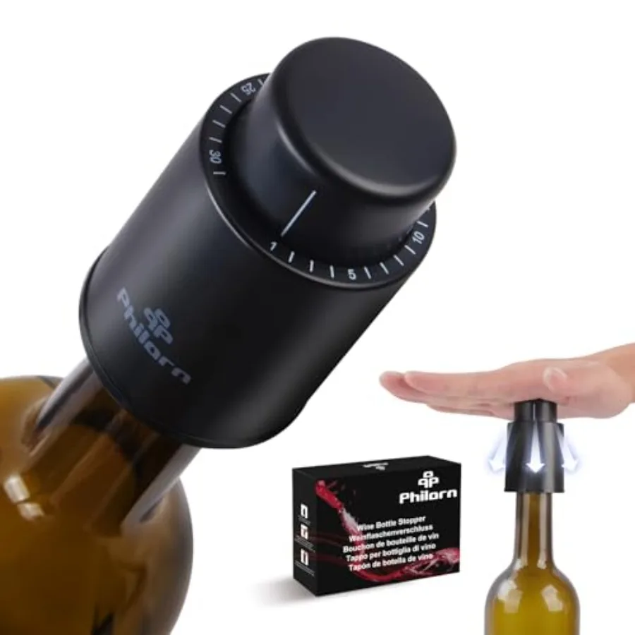 2 PACK Wine Bottle Stoppers, Vacuum Wine Stoppers - Saver Toppers for Wine Bottles, Reusable Wine Cork Cover Keep Wine Fresh af
2 PACK Wine Bottle Stoppers, Vacuum Wine Stoppers - Saver Toppers for Wine Bottles, Reusable Wine Cork Cover Keep Wine Fresh af