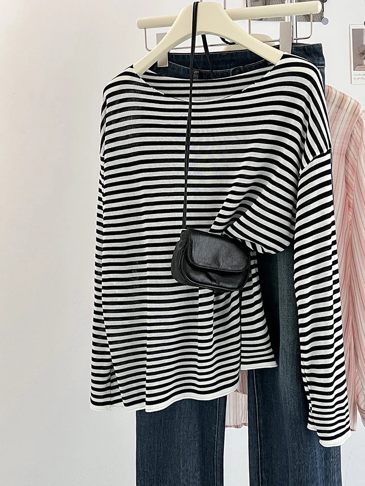 Women O-Neck Striped Sweater Harajuku Retro Long Sleeve Tops 2024 Autumn Casual Knitted Pullover
Women O-Neck Striped Sweater Harajuku Retro Long Sleeve Tops 2024 Autumn Casual Knitted Pullover
