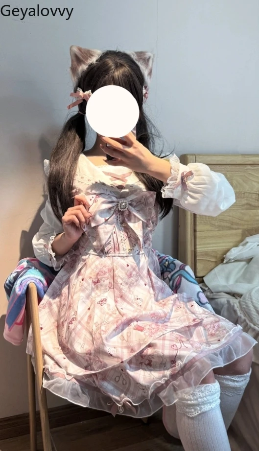 Japanese Mine Sweet Girls Long-sleeved Slim-fit Dress Spring and Autumn New Bow Cartoon Print Dresses and Shorts Two Piece Set
Japanese Mine Sweet Girls Long-sleeved Slim-fit Dress Spring and Autumn New Bow Cartoon Print Dresses and Shorts Two Piece Set