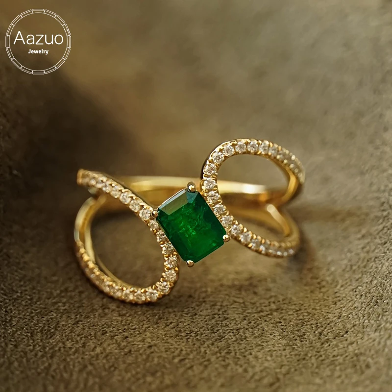 Aazuo 18K Yellow Gold Emerald Diamond Ring Irregular Lines Design for Women Girls Senior Banquet Party Jewelry Accessory Au750
Aazuo 18K Yellow Gold Emerald Diamond Ring Irregular Lines Design for Women Girls Senior Banquet Party Jewelry Accessory Au750