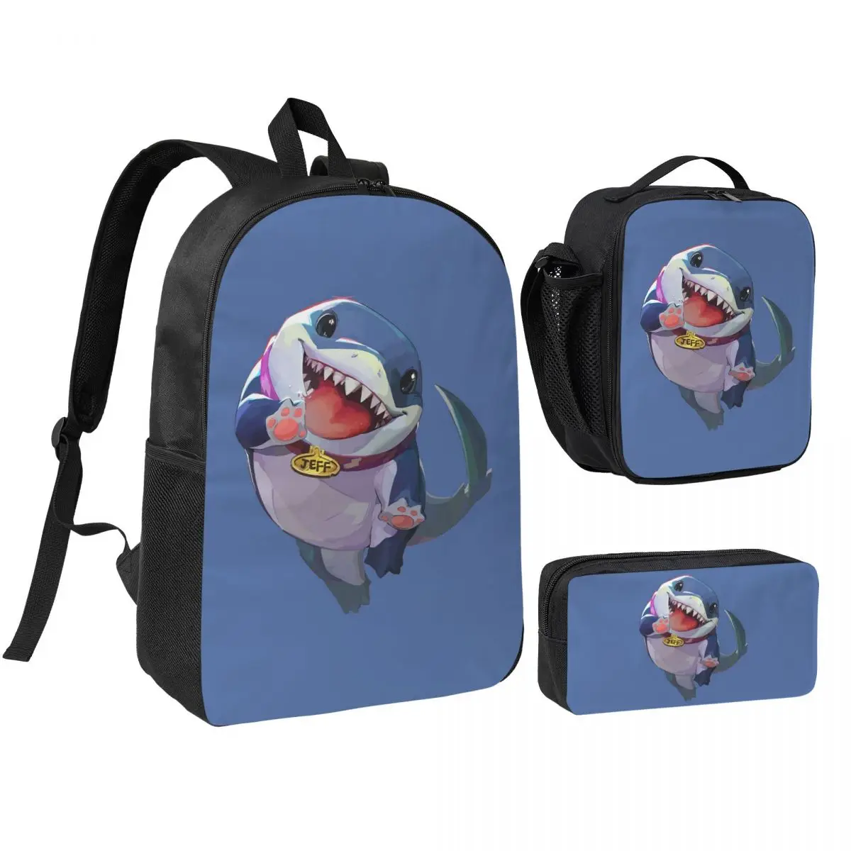 Jeff The Land Shark Backpack Boys Girls BookBag School Bag Shoulder Bags 3ps Insulated Lunch Bag Pencil Case
Jeff The Land Shark Backpack Boys Girls BookBag School Bag Shoulder Bags 3ps Insulated Lunch Bag Pencil Case