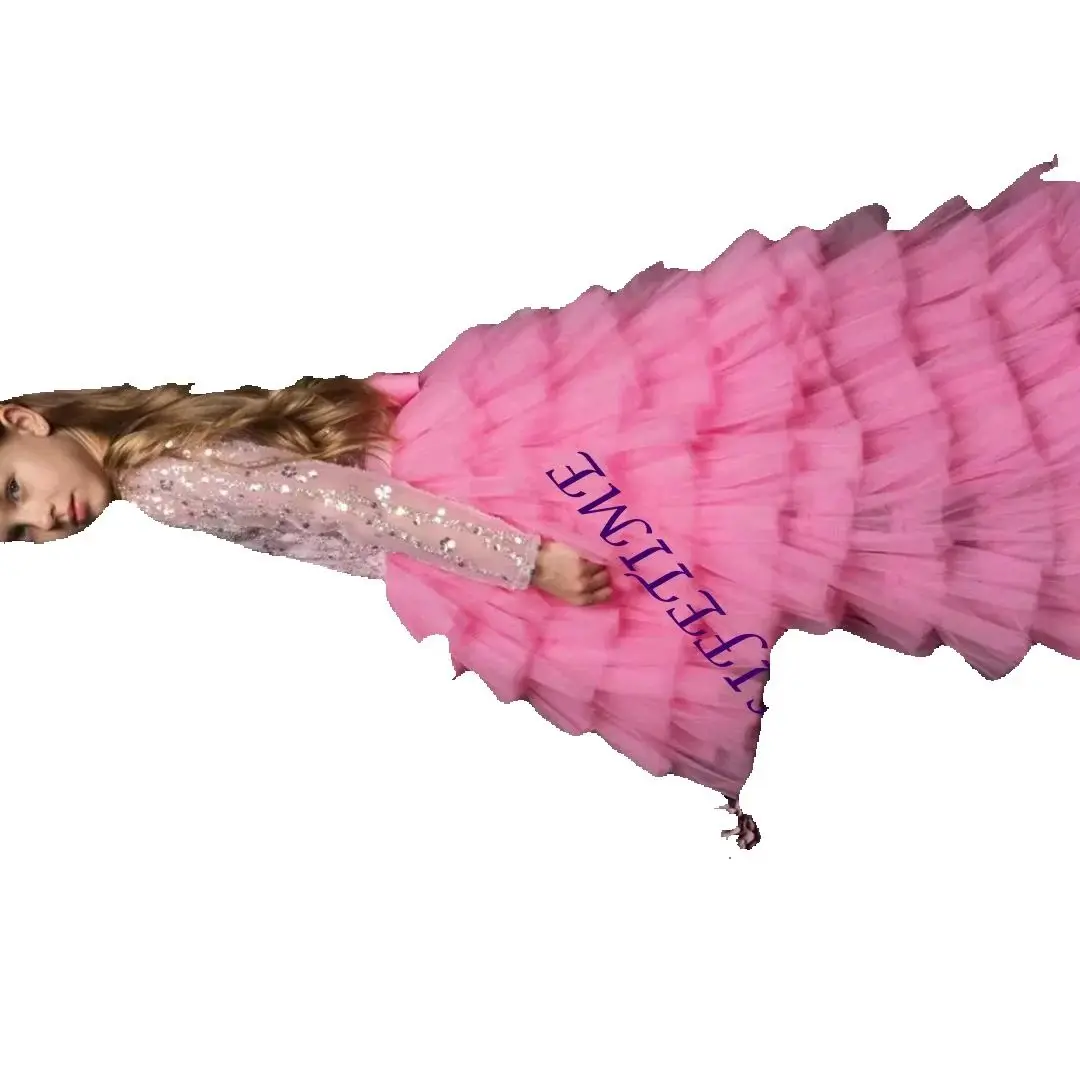 Luxury Sequined Pleat Shiny Princess Flower Girl Dress Long Sleeve Knee Length with Sweep Train for First Communion Customizable
Luxury Sequined Pleat Shiny Princess Flower Girl Dress Long Sleeve Knee Length with Sweep Train for First Communion Customizable