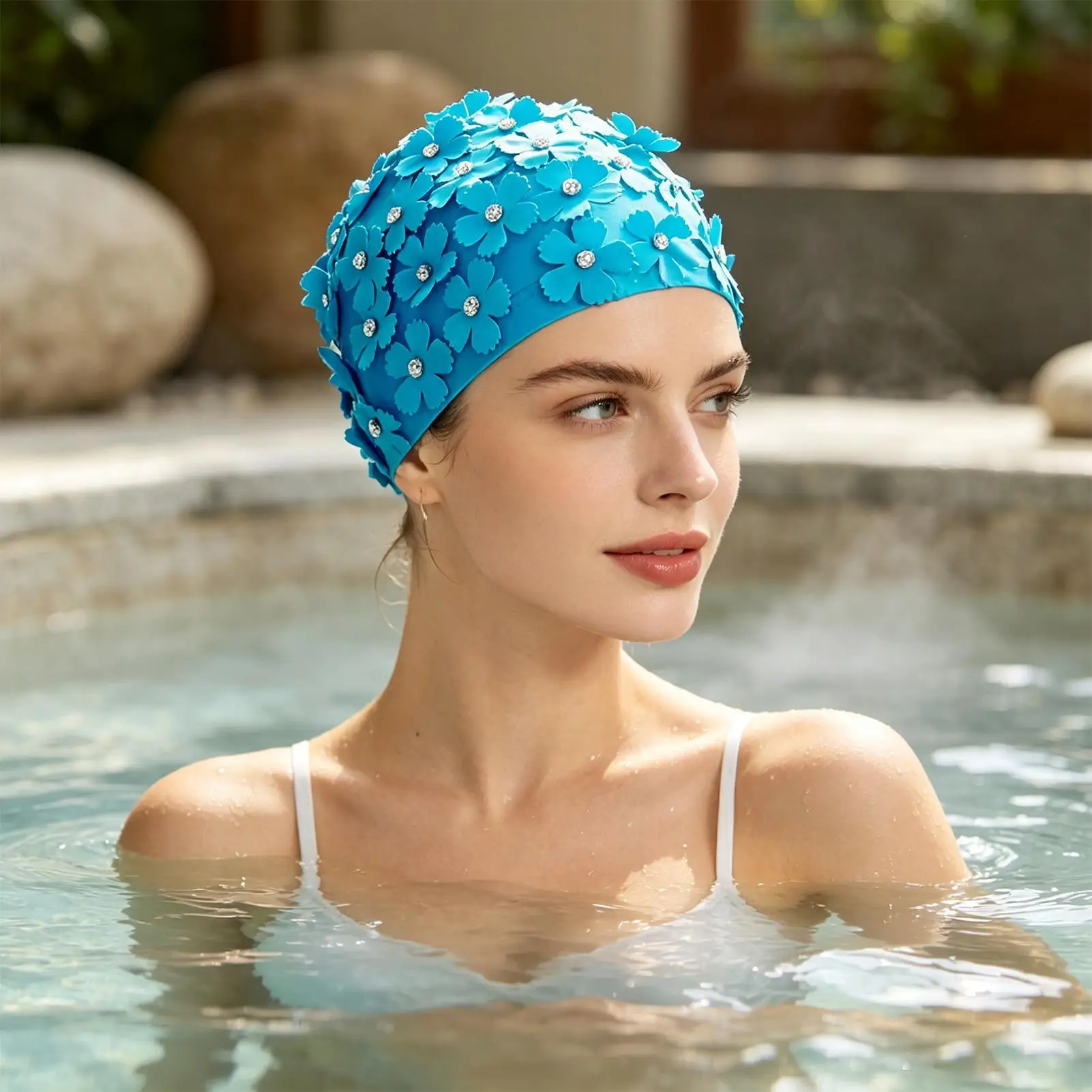 Swim Hat Rhinestone Petal Design Stylish Shower Hat For Women Girls Ladies Wives Mothers Instructors Home Bathroom Apartment
Swim Hat Rhinestone Petal Design Stylish Shower Hat For Women Girls Ladies Wives Mothers Instructors Home Bathroom Apartment
