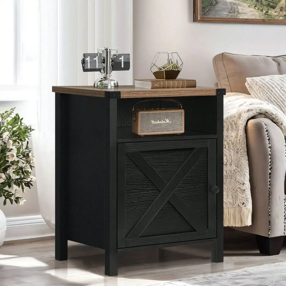 Nightstand, Farmhouse Night Stand With Open Shelf, Wood Bedside Table With Cabinet, Small Side Table And End Table, Nightstand
Nightstand, Farmhouse Night Stand With Open Shelf, Wood Bedside Table With Cabinet, Small Side Table And End Table, Nightstand