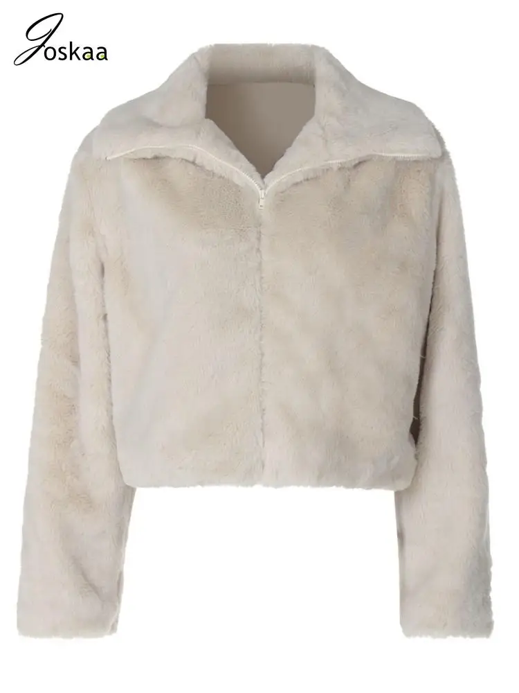 Joskaa Fashion Warm Faux Fur Short Jacket Coat Women Hipster Lapel Long Sleeve Zip Crop Tops Winter Outerwear Y2K Streetwear
Joskaa Fashion Warm Faux Fur Short Jacket Coat Women Hipster Lapel Long Sleeve Zip Crop Tops Winter Outerwear Y2K Streetwear