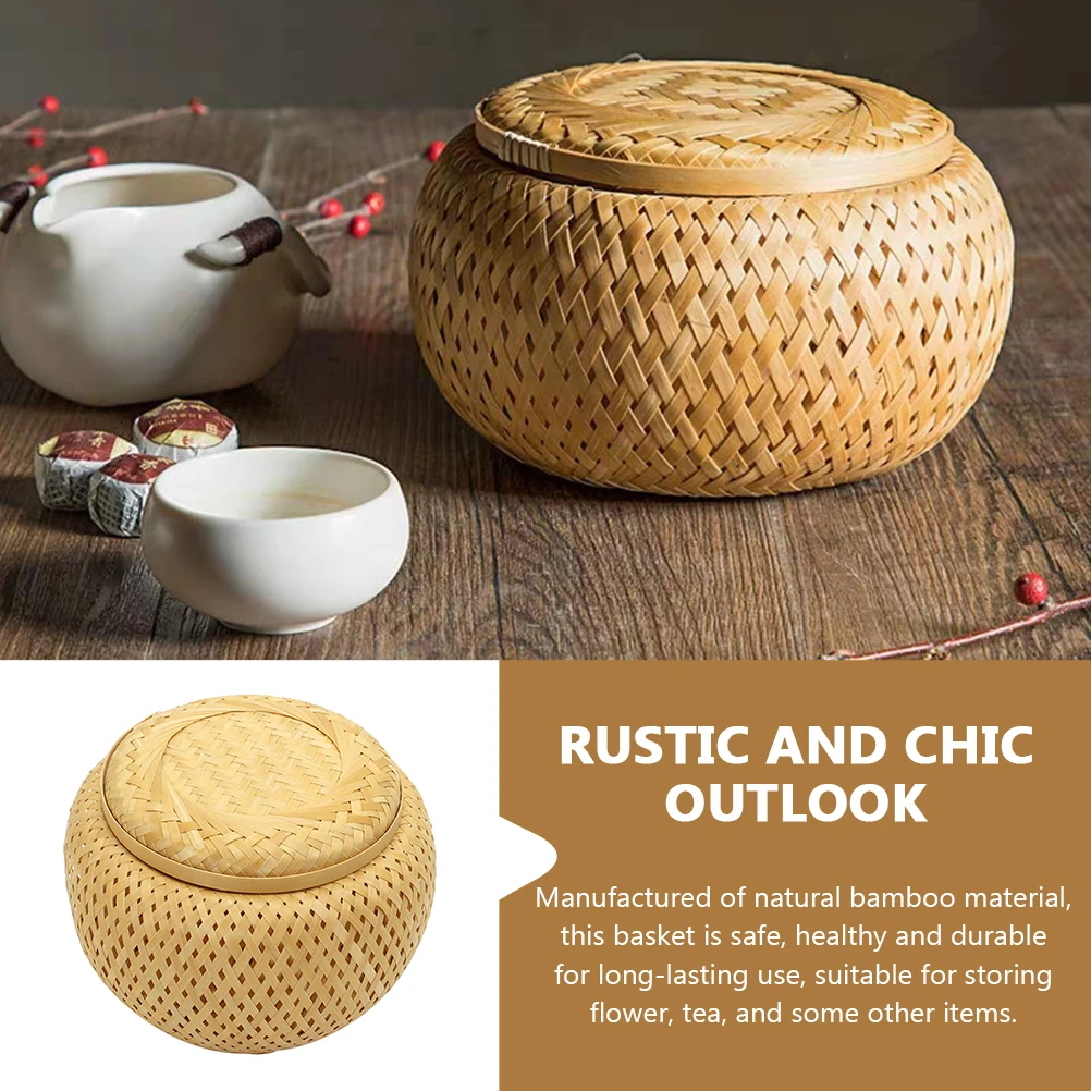 Multi-Functional Bamboo Storage Hand Woven Tea Leaf Holder For Home Desktop Candy Snack Container Food Storage Organizer
Multi-Functional Bamboo Storage Hand Woven Tea Leaf Holder For Home Desktop Candy Snack Container Food Storage Organizer
