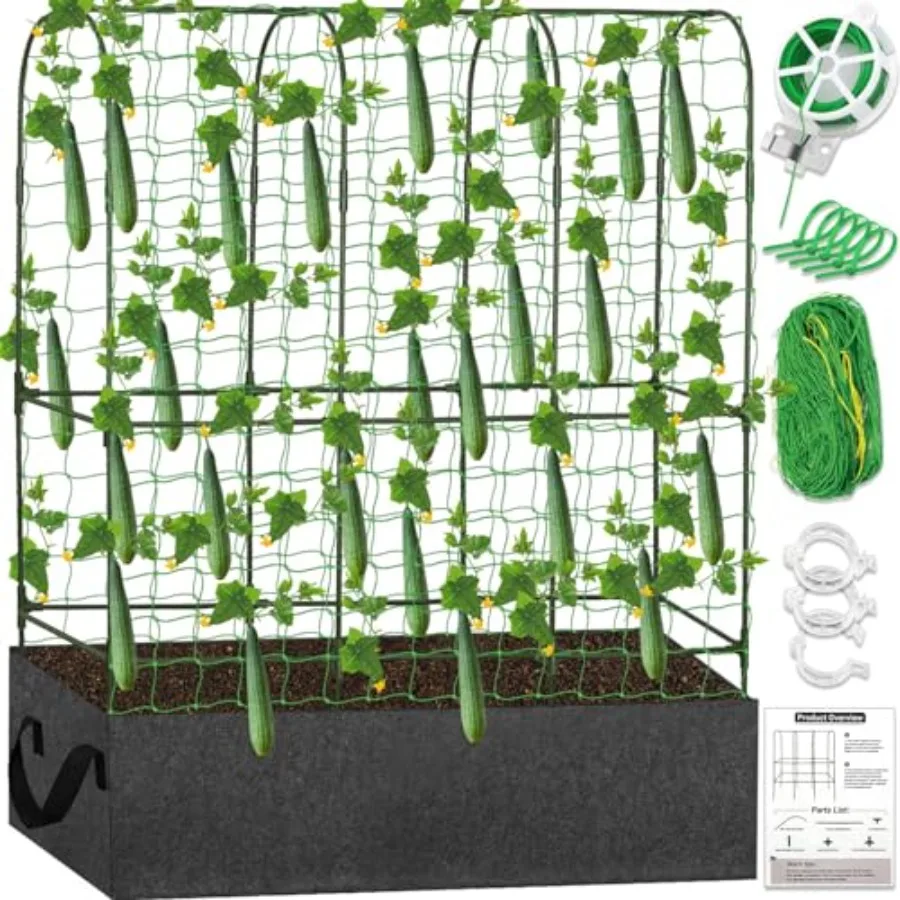 for Climbing Plants Outdoors, 65 x 50 Inch Large Metal Garden Trellis with Gardening Tools Nylon Garden Netting for Raised Bed
for Climbing Plants Outdoors, 65 x 50 Inch Large Metal Garden Trellis with Gardening Tools Nylon Garden Netting for Raised Bed