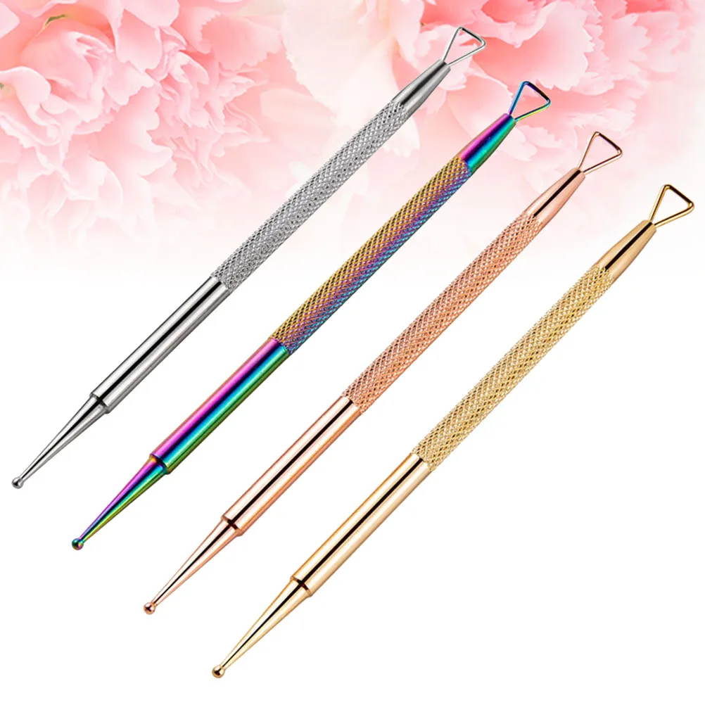 4Pcs 2 in 1 Nail Art Tools Double Ended Dotting Pen and Triangle Cuticle Pusher Stainless Steel Manicure Pedicure Design Kit
4Pcs 2 in 1 Nail Art Tools Double Ended Dotting Pen and Triangle Cuticle Pusher Stainless Steel Manicure Pedicure Design Kit