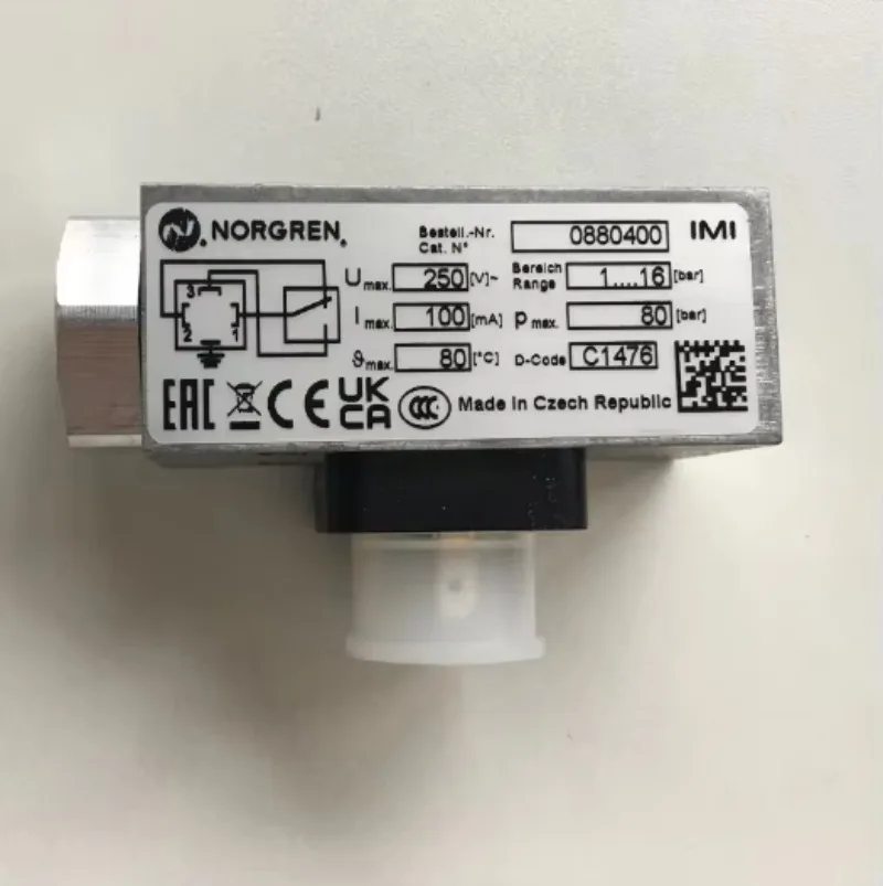 High Cycle Life Aluminium Electro-mechanical Pneumatic Pressure Switch 80 Bar Norgren 0880400
High Cycle Life Aluminium Electro-mechanical Pneumatic Pressure Switch 80 Bar Norgren 0880400