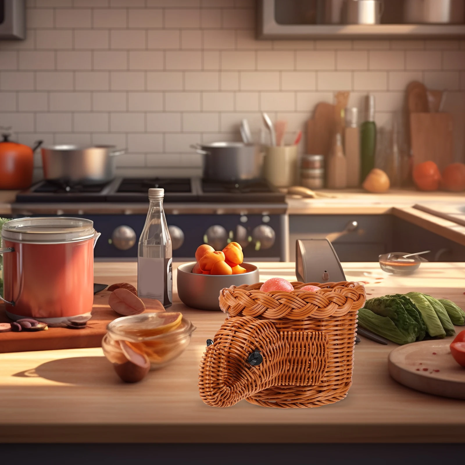 Woven Elephant Shape Fruit Basket Multi-Function Imitation Rattan Container for Fruits Vegetables Snacks Kitchen Storage
Woven Elephant Shape Fruit Basket Multi-Function Imitation Rattan Container for Fruits Vegetables Snacks Kitchen Storage