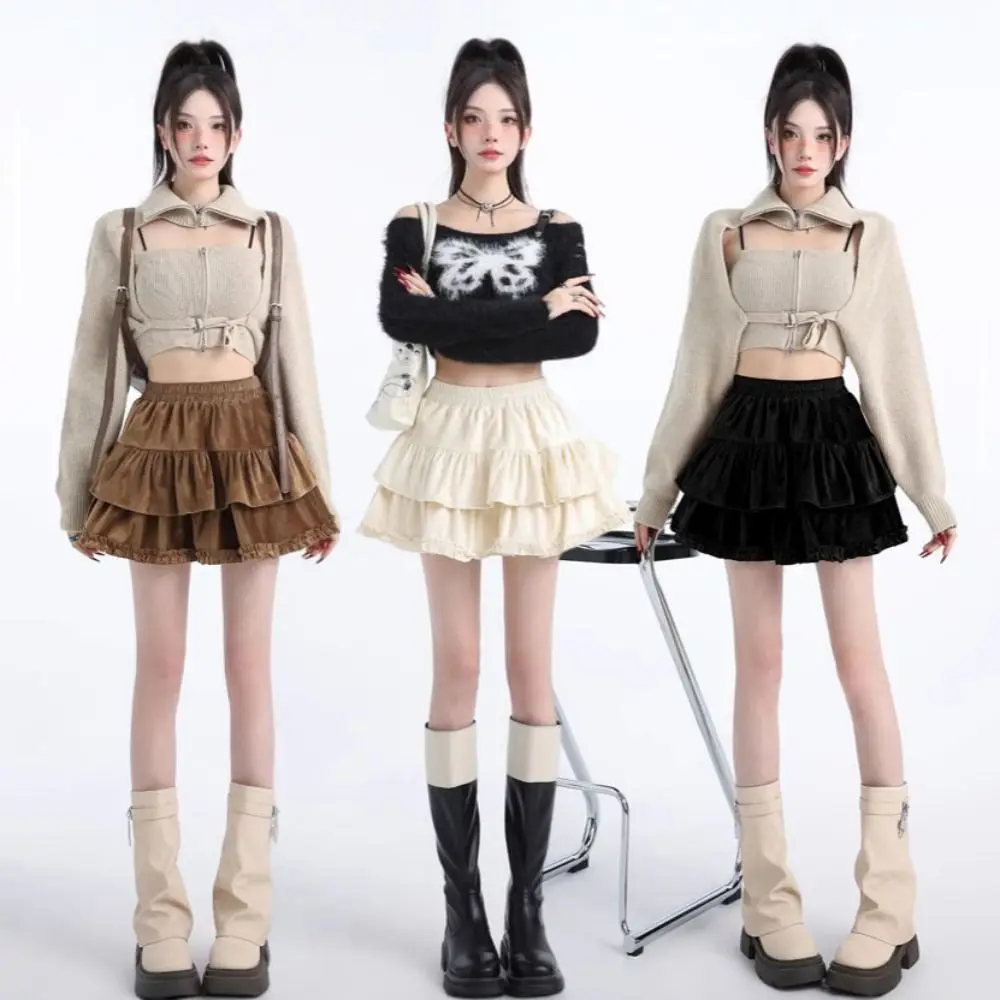 Sweet Velvet Shorts Mini Skirt Tiered Short High Waist Skirt Dress Elastic Pleated Mini Skirts School Jk Girl Preppy
Sweet Velvet Shorts Mini Skirt Tiered Short High Waist Skirt Dress Elastic Pleated Mini Skirts School Jk Girl Preppy