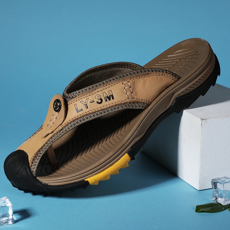 Nice Summer Genuine Leather Flip-flops Men Sandals Soft Leather Shoes Men Sandalias Outdoor Antiskid Beach Sandals Handmade
Nice Summer Genuine Leather Flip-flops Men Sandals Soft Leather Shoes Men Sandalias Outdoor Antiskid Beach Sandals Handmade