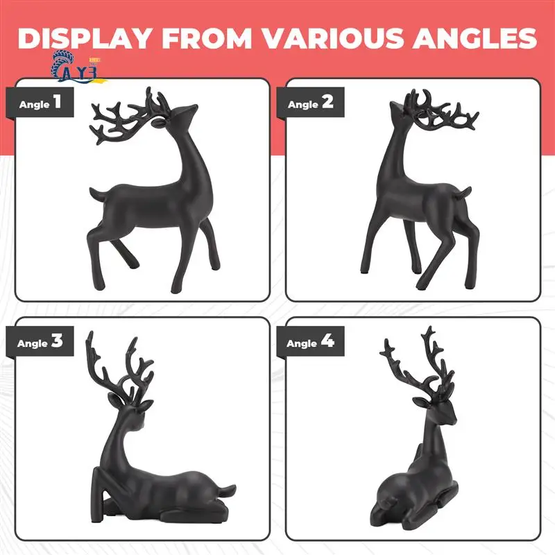 AY03-Reindeer Figurines Set Of 2 Resin Deer Statues Elk Sculpture Deer Ornaments For Living Room TV/Wine Cabinet Home Decor
AY03-Reindeer Figurines Set Of 2 Resin Deer Statues Elk Sculpture Deer Ornaments For Living Room TV/Wine Cabinet Home Decor