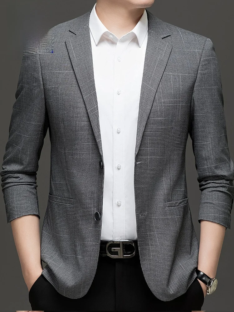 Мужской повседневный приталенный пиджак в корейском стиле для весны и осени, молодежный, модный, однобортный, с длинными рукавами, в полоску
Мужской повседневный приталенный пиджак в корейском стиле для весны и осени, молодежный, модный, однобортный, с длинными рукавами, в полоску