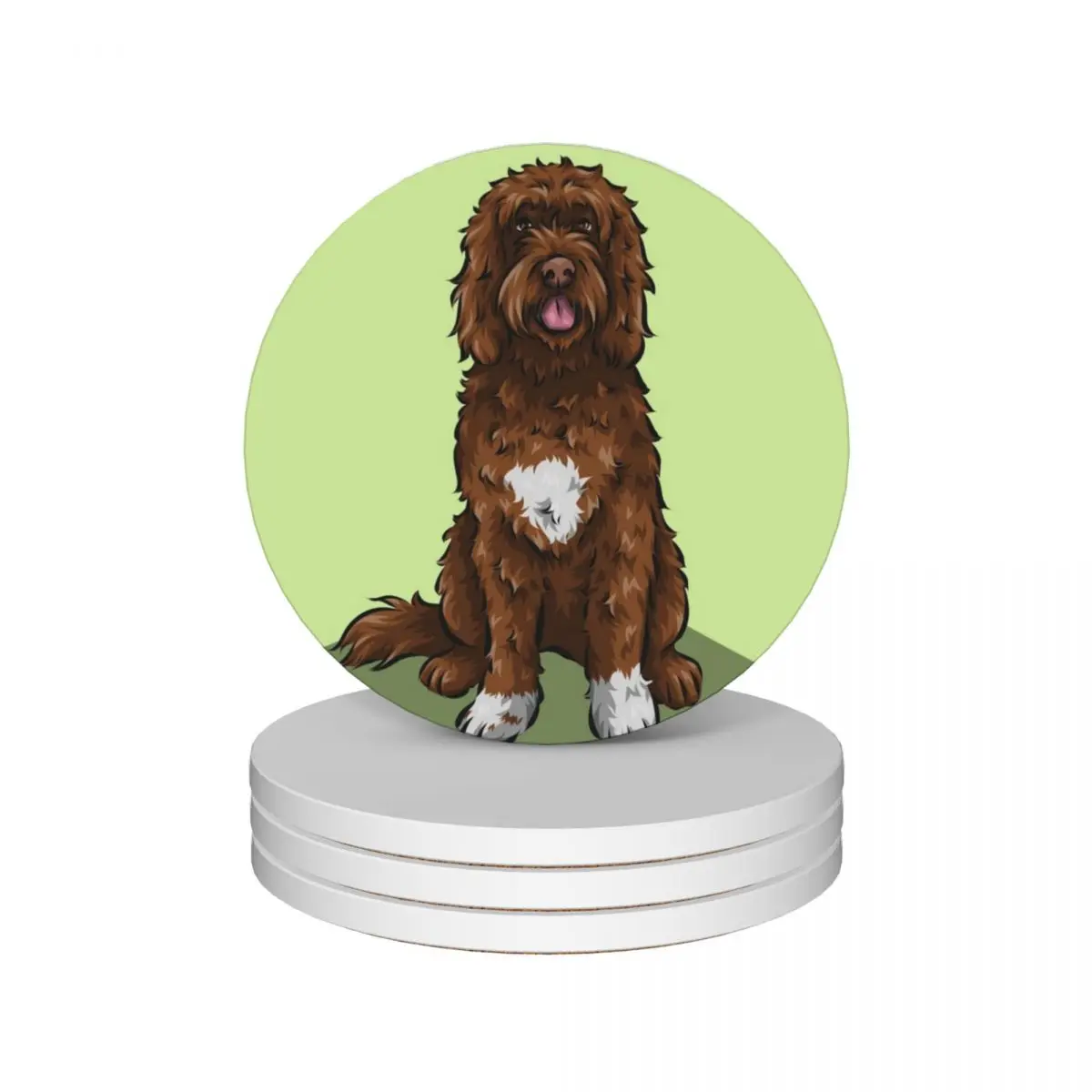 Portuguese Water Dog Chocolate Cute Dog Art Green Background Ceramic Coasters (Set of 4) cute set cute Coasters
Portuguese Water Dog Chocolate Cute Dog Art Green Background Ceramic Coasters (Set of 4) cute set cute Coasters
