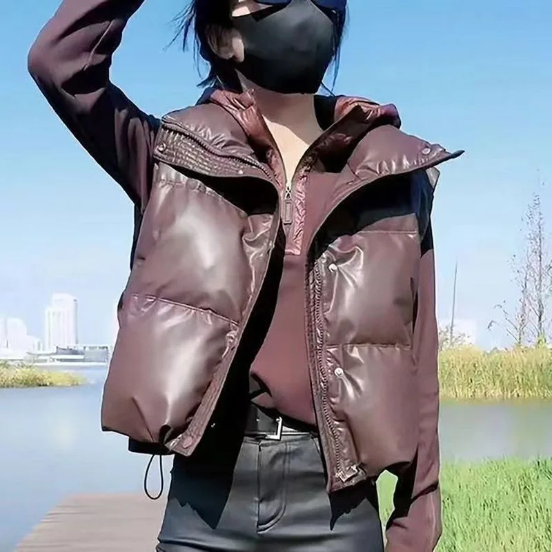 Women's Leather Autumn Winter Jacket Vest Outerwear Sleeveless Jacket Waistcoat Petite Coat Comfortable Women Vests
Women's Leather Autumn Winter Jacket Vest Outerwear Sleeveless Jacket Waistcoat Petite Coat Comfortable Women Vests
