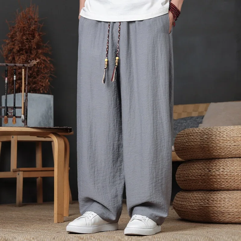 Chinese Retro Men Cotton Linen Wide Leg Pants Loose Drawstring Casual Trousers S 4XL
Chinese Retro Men Cotton Linen Wide Leg Pants Loose Drawstring Casual Trousers S 4XL