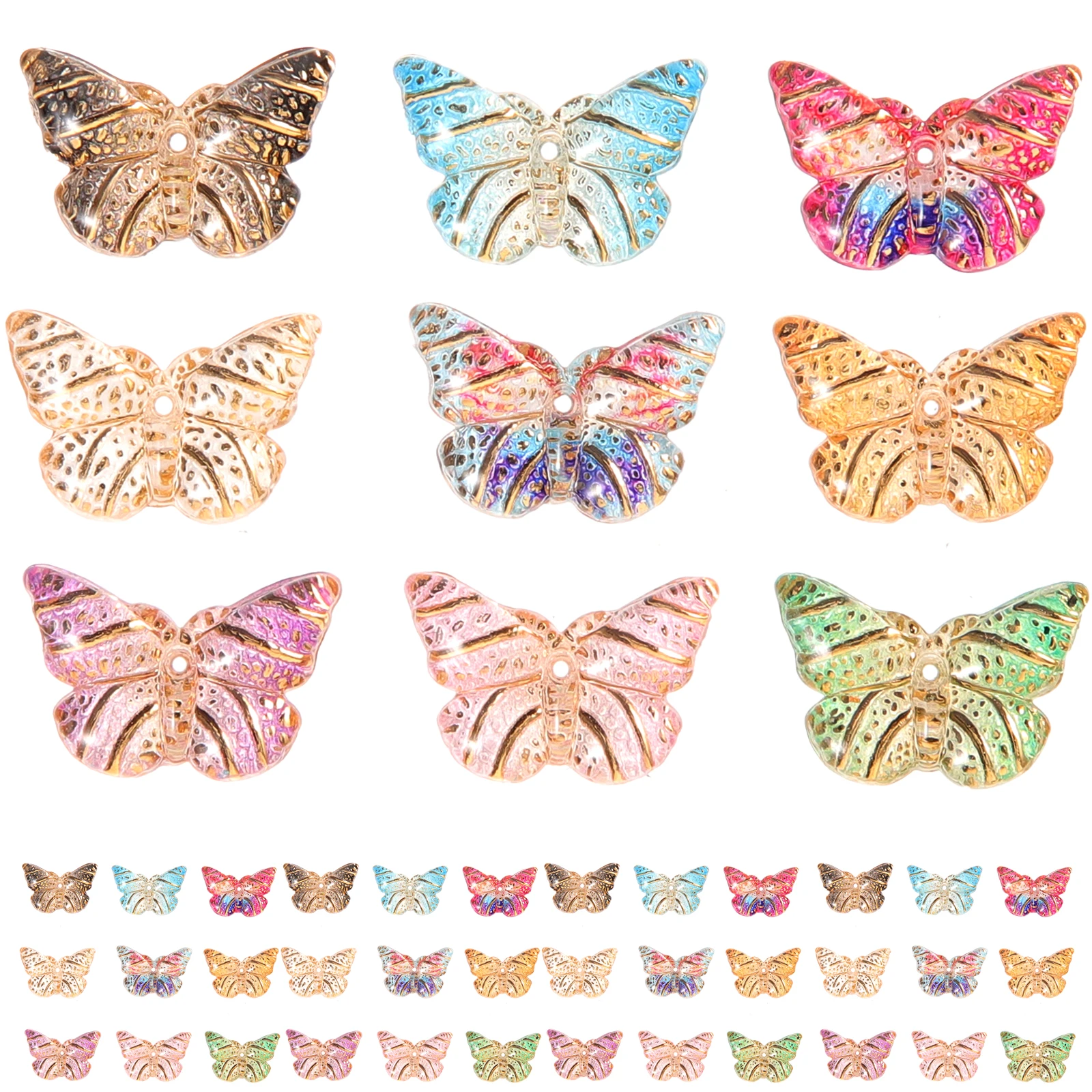 100 pcs Butterfly Accessories Kawaii Charms for Jewelry Making Crafts Bracelet Decorative Colorful Plastic Resin Safe Smooth
100 pcs Butterfly Accessories Kawaii Charms for Jewelry Making Crafts Bracelet Decorative Colorful Plastic Resin Safe Smooth