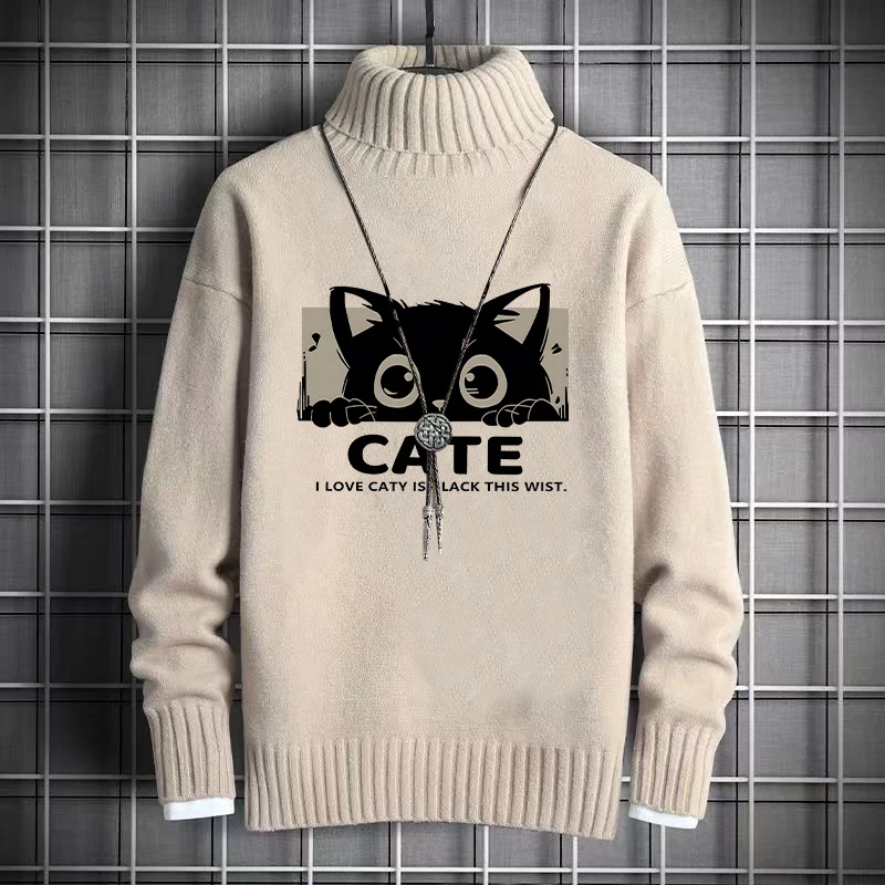 Мужской утепленный вязаный свитер с высоким воротником, зимний, модный, уличный стиль, приталенный, повседневный, теплый, внутренний слой, смесь шерсти
Мужской утепленный вязаный свитер с высоким воротником, зимний, модный, уличный стиль, приталенный, повседневный, теплый, внутренний слой, смесь шерсти