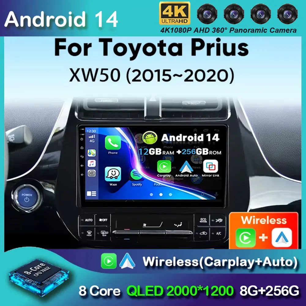 Автомобильный радиоприемник Android 14 для Toyota Prius XW50 2015-2020, стерео Carplay, авто GPS, Navi, Android, мультимедийный плеер, WIFI, 4G, без 2Din DVD
Автомобильный радиоприемник Android 14 для Toyota Prius XW50 2015-2020, стерео Carplay, авто GPS, Navi, Android, мультимедийный плеер, WIFI, 4G, без 2Din DVD