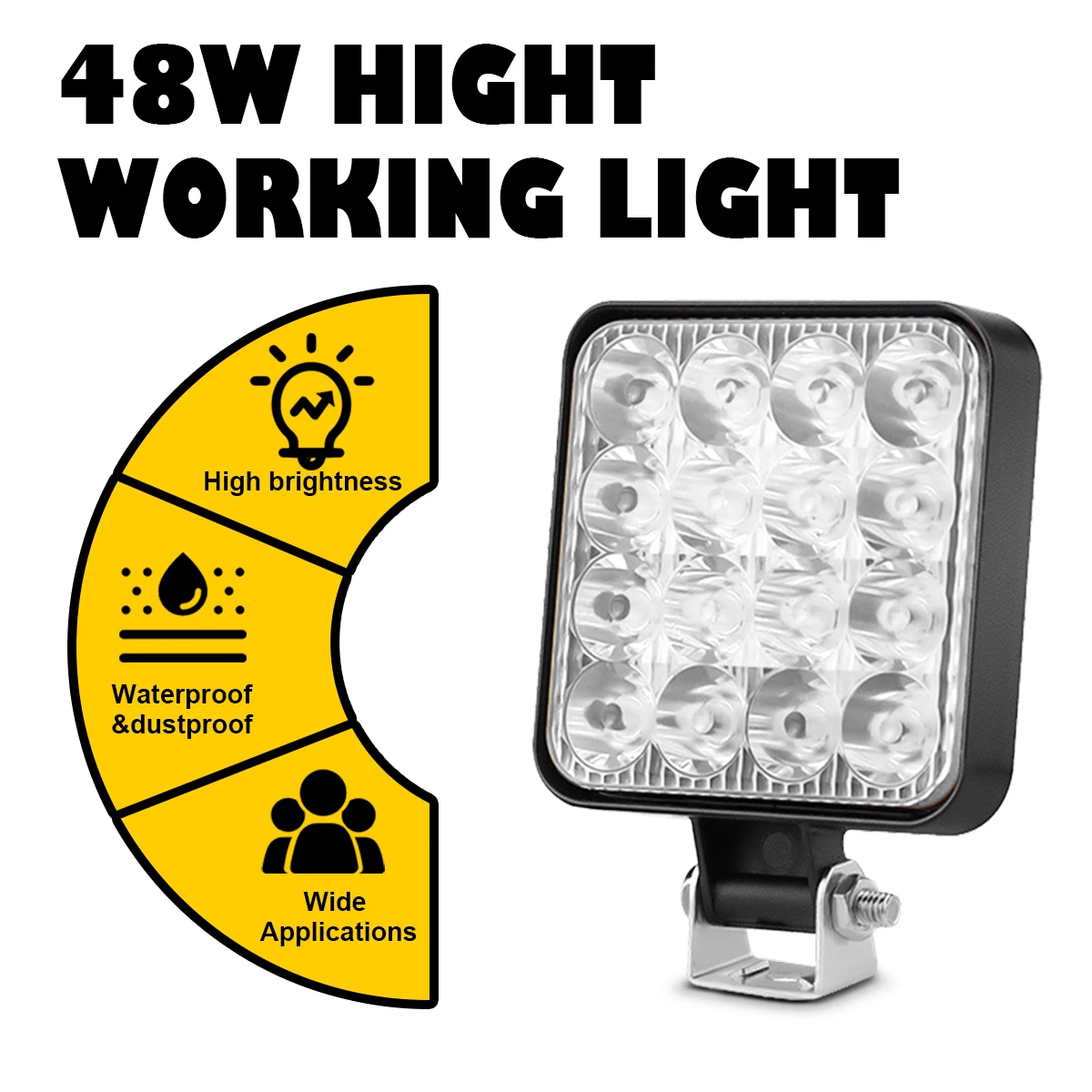 Прожектор Led Водонепроницаемый автомобиль 16Led квадрат 9–30V Led 48W Холодная белая лампочка вспышка для помощи грузовику
Прожектор Led Водонепроницаемый автомобиль 16Led квадрат 9–30V Led 48W Холодная белая лампочка вспышка для помощи грузовику