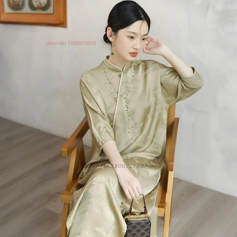 2025 chinese vintage dress improved qipao traditional satin jacquard cheongsam a-line dress retro banquet evening dress vestido
2025 chinese vintage dress improved qipao traditional satin jacquard cheongsam a-line dress retro banquet evening dress vestido