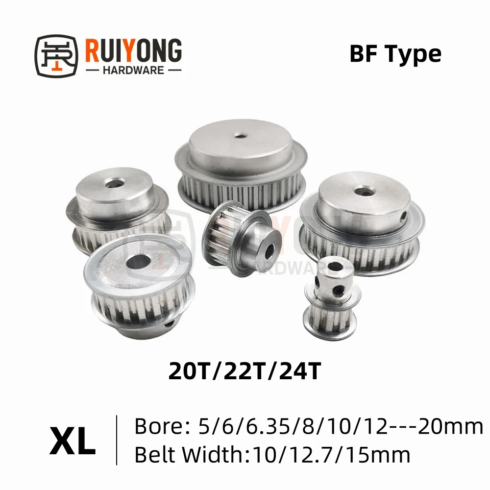 XL Timing Pulley BF Type 20T/22T/24Teeth Bore 5/6/6.35/8/10/12/12.7/14/15/16/17/18/19/20mm for Width belt 10/12.7/15mm
XL Timing Pulley BF Type 20T/22T/24Teeth Bore 5/6/6.35/8/10/12/12.7/14/15/16/17/18/19/20mm for Width belt 10/12.7/15mm
