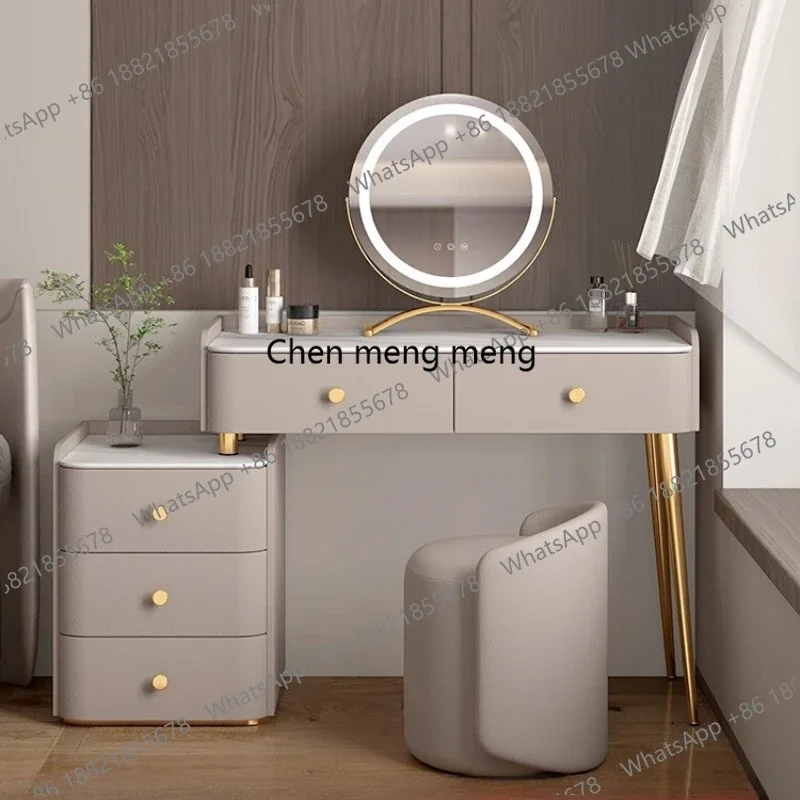 Solid wood rock board Makeup vanity Modern luxury minimalism illuminated makeup dressing table coiffeuse de chambre furniture
Solid wood rock board Makeup vanity Modern luxury minimalism illuminated makeup dressing table coiffeuse de chambre furniture